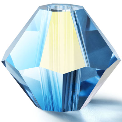 PCBIC04 PL AB 1 MALBLU AB Preciosa crystal bicones - Malibu Blue AB PCBIC04 PL AB 1 MALBLU AB Preciosa crystal bicones - Malibu Blue AB